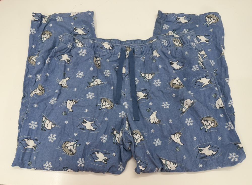 Old Navy Womens Pajama Pants Size XL Blue Polar Bear Christmas Holiday Pants
